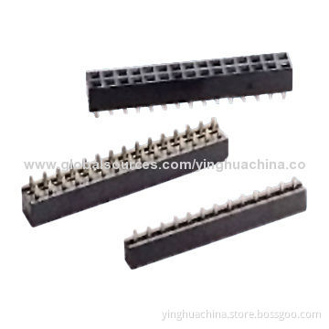 2804 Female Headers, 2.54mm Straight and Right Angle Single and Dual-row, Height of 5.0mm